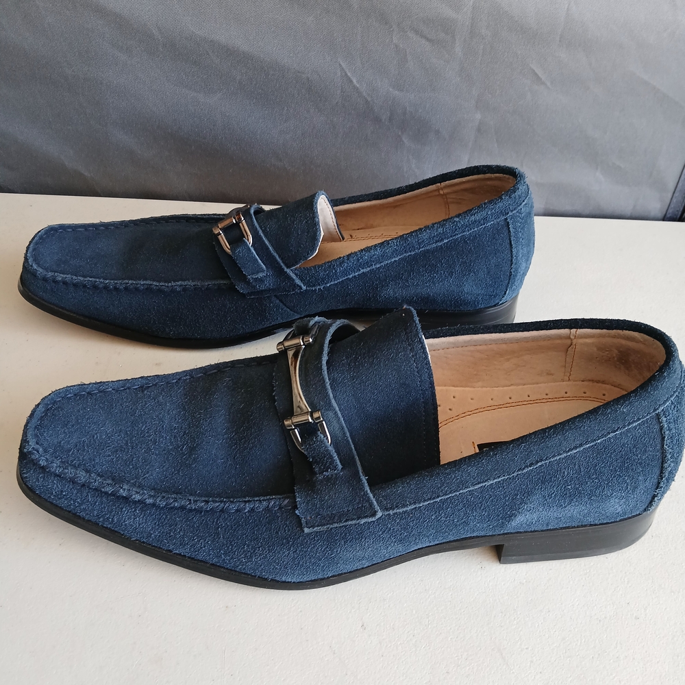 Stacy Adams Navy Suede Loafers